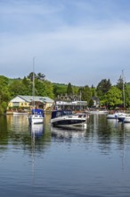 Boats on Windermere Lake, Fell Foot Park, Lake District, Cumbria, England, United Kingdom