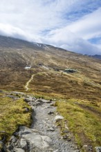 View of Nevis Range Mountains, Grampian Mountains, Fort William, Highland, Lochaber, Scotland, UK