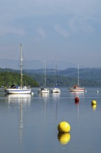 Boats on Windermere Lake, Fell Foot Park, Lake District, Cumbria, England, United Kingdom