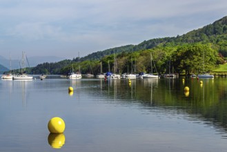 Boats on Windermere Lake, Fell Foot Park, Lake District, Cumbria, England, United Kingdom