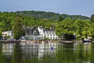 Boats on Windermere Lake, Fell Foot Park, Lake District, Cumbria, England, United Kingdom