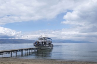 Excursion boat on Lake Ohrid, North Macedonia