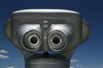 Visitors can easily spot the coin-operated binoculars in Auvergne, France, inviting people to enjoy