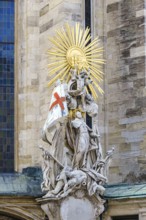 Sculpture group at the entrance to the Chapel of the Cross, also known as the Morandus, Tirna,
