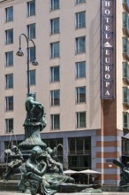 Providentiabrunnen or Donnerbrunnen, designed by Georg Raphael Donner, on the Neuer Markt in the