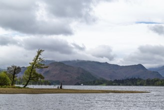Mounains over Ullswater Lake, Pooley Bridge, Lake District National Park, Cumbria, England, United