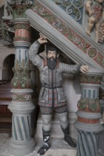 Simson supporting the pulpit in the monastery church, created around 1570, Bebenhausen Monastery