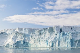 Glacier tongue, ice, bay, sky, Lillienhöökbreen, Spitsbergen, Svalbard