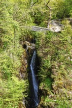 Aira Force Waterfall, Ullswater Lake, Lake District National Park, Cumbria, England, United Kingdom
