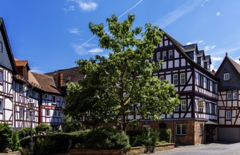 Half-timbered houses in the old town centre of Büdingen, Hesse, Germany