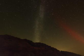 Northern Lights with Milky Way at the North Sea, Elbogen, List, Sylt, Schleswig-Holstein