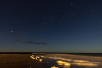 Starry sky on the beach in Westerland, North Sea, Sylt, Schleswig-Holstein