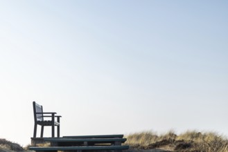 Bench by the sea, Wenningstedt-Braderup, North Sea, Schleswig-Holstein