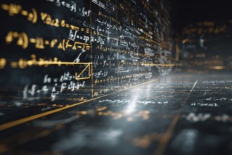 Difficult mathematical formulas that illustrate scientific research and advanced technologies