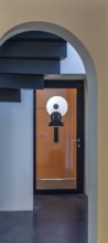Corridor to the ladies' toilet in a public building, Berlin, Germany