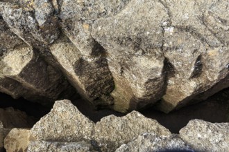 Crevice, view downwards, fault zone, rift valley, Thingvellir National Park, Golden Circle,