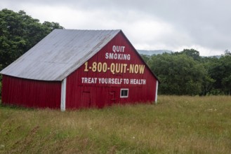 Marlinton, West Virginia - A barn in rural West Virginia is painted with an anti-smoking message.