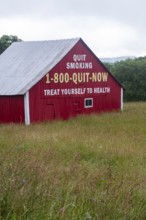 Marlinton, West Virginia - A barn in rural West Virginia is painted with an anti-smoking message.
