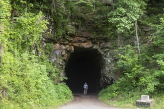 Marlinton, West Virginia - Sharp's Tunnel on the Greenbrier River Trail. The biking and hiking
