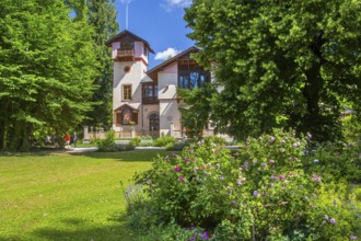 Pompeian-Bavarian casino on the Rose Island in Lake Starnberg, Feldafing, Upper Bavaria, Bavaria,