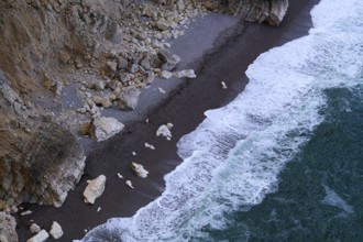 View from above of beach, rockfall, Étretat, Nrandung, sea, cliffs, cliffs, chalk cliffs, alabaster