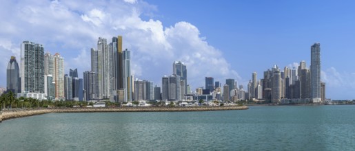 Panoramic view of skyline of Panama City downtown and financial center