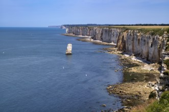 Aiguille de Belval, Étretat, sea, cliffs, cliffs, chalk cliffs, alabaster coast, La Côte d'Albâtre,