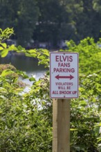 Shelbyville, Michigan - A sign allows parking for Elvis fans at an access point for Selkirk Lake