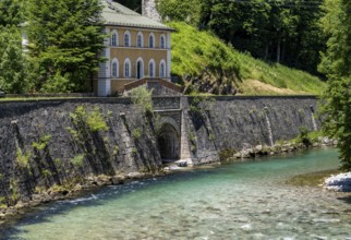The Berchtesgadener Ache in Marktschellenberg, Bavaria, Germany