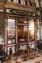 Old Traditional Bar Caffe Florian in St. Marks Square, Venice, Veneto, Italy