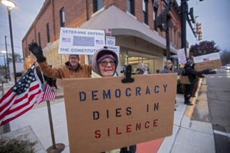 Milan, Michigan USA - 11 November 2025 - On Veterans Day, veterans held rallies across the country