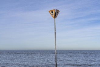 East Frisian North Sea island of Spiekeroog, Wadden Sea National Park, in winter, SOS, emergency