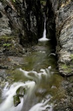 Small waterfall, Diosaz mountain river in the gorge, Gorges de la Diosaz, Les Houches,