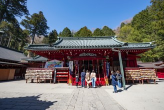 Worshippers at Shinto Shrine, Hakone Shrine, Hakone, Japan