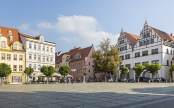 Market square with residence and historic buildings, Naumburg (Saale), Saxony-Anhalt, Germany