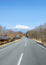 Road leads to Mount Fuji volcano, wanderlust, Yamanashi Prefecture, Japan