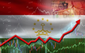 Tajikistan economic growth on financial graph. Tajikistan financial growth on market graph