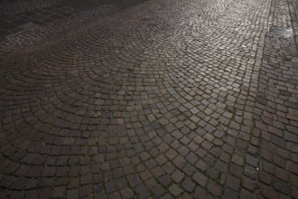 Cobblestones, street pavement, pedestrian zone, old town, Bietigheim-Bissingen, Baden-Württemberg,
