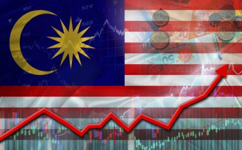 Malaysia economic growth on financial graph. Malaysia financial growth on market graph