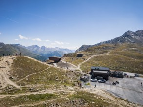 Timmelsjoch rest house on the border between Austria and Italy, above Hochgurgl, Sölden, Tyrol,