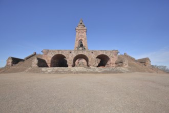 Archway with staircase and tower, Kyffhäuser monument, Kyffhäuser, Thuringia, Germany