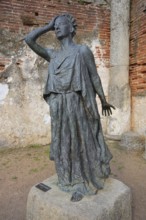 Sculpture and figure of Spanish actress Margarita Xirgu in the Teatro Romano, Forum Roman, UNESCO,