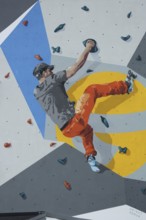 Mural climber from SEMOR, graffiti, street art, athlete, climber, climbing wall, bouldering,
