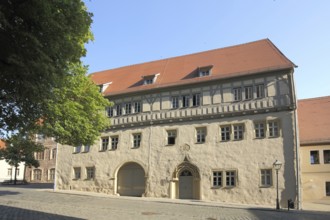 Historic Old Luther School built 15th century, Luther city Eisleben, Harz, Saxony-Anhalt, Germany