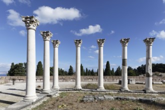 Middle terrace, Apollo temple columns, Asclepieion, Latin Aescupium, three terraces, place of