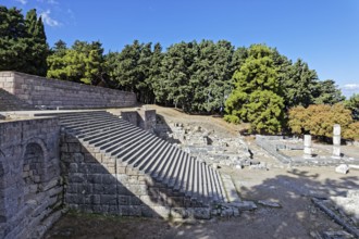 Grand staircase, Asclepieion, Latin Aesculapium, three terraces, place of worship of Asclepios, god