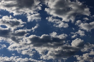 Dramatic cloudy sky with cumulus clouds, Upper Austria, Austria