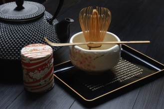 Matcha tea preparation accessories, tea utensils