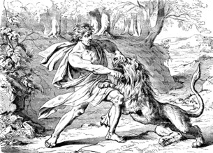 Samson fighting with the lion, vineyards in Thimnath, book of judges, chapter 14, Spirit of the
