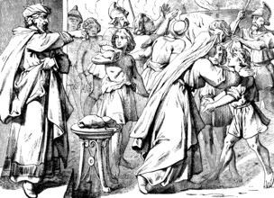 Martyrdom of the mother and her seven sons, orders of the angry king, Second Book of Maccabees,